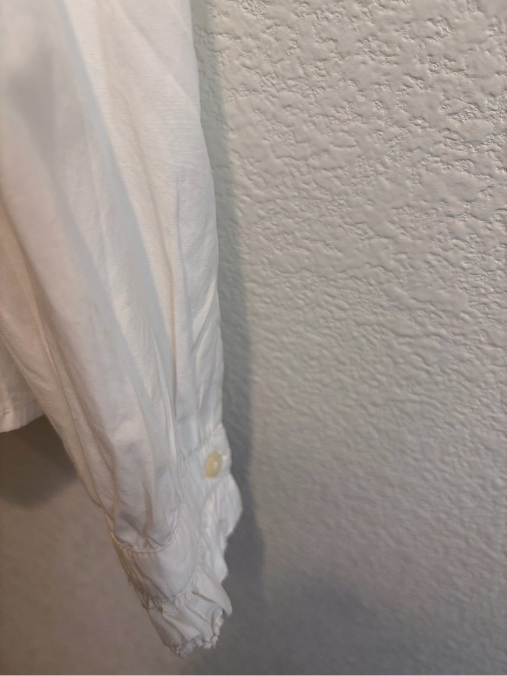 THE GREAT. White Ruffled-Collar Button Front Blouse - Picture 7 of 8